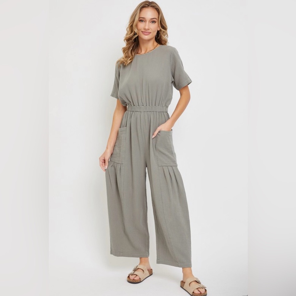 Casual Gray Jumpsuit